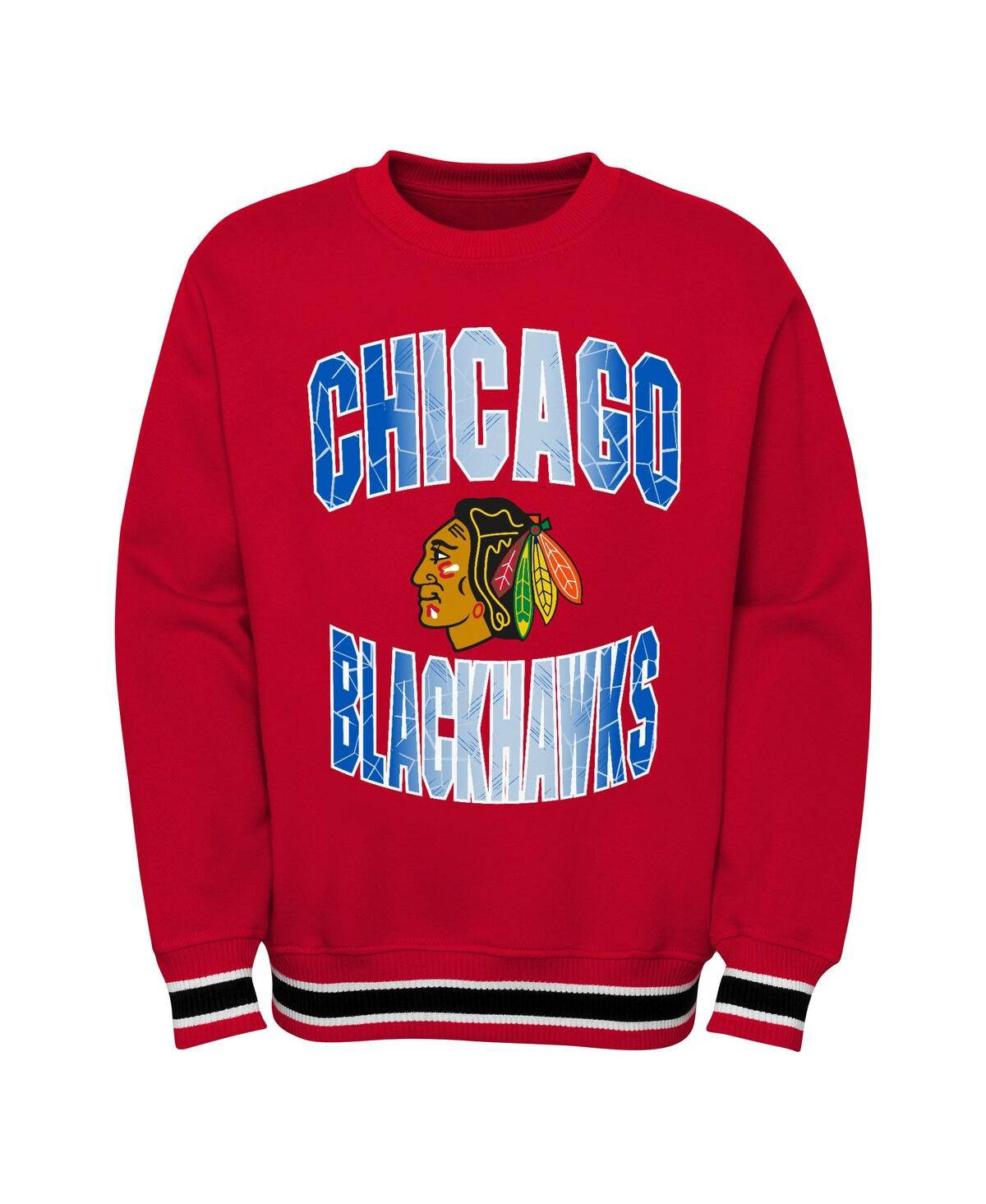 Shop Outerstuff Big Boys Red Chicago Blackhawks Classic Blueliner Pullover Sweatshirt