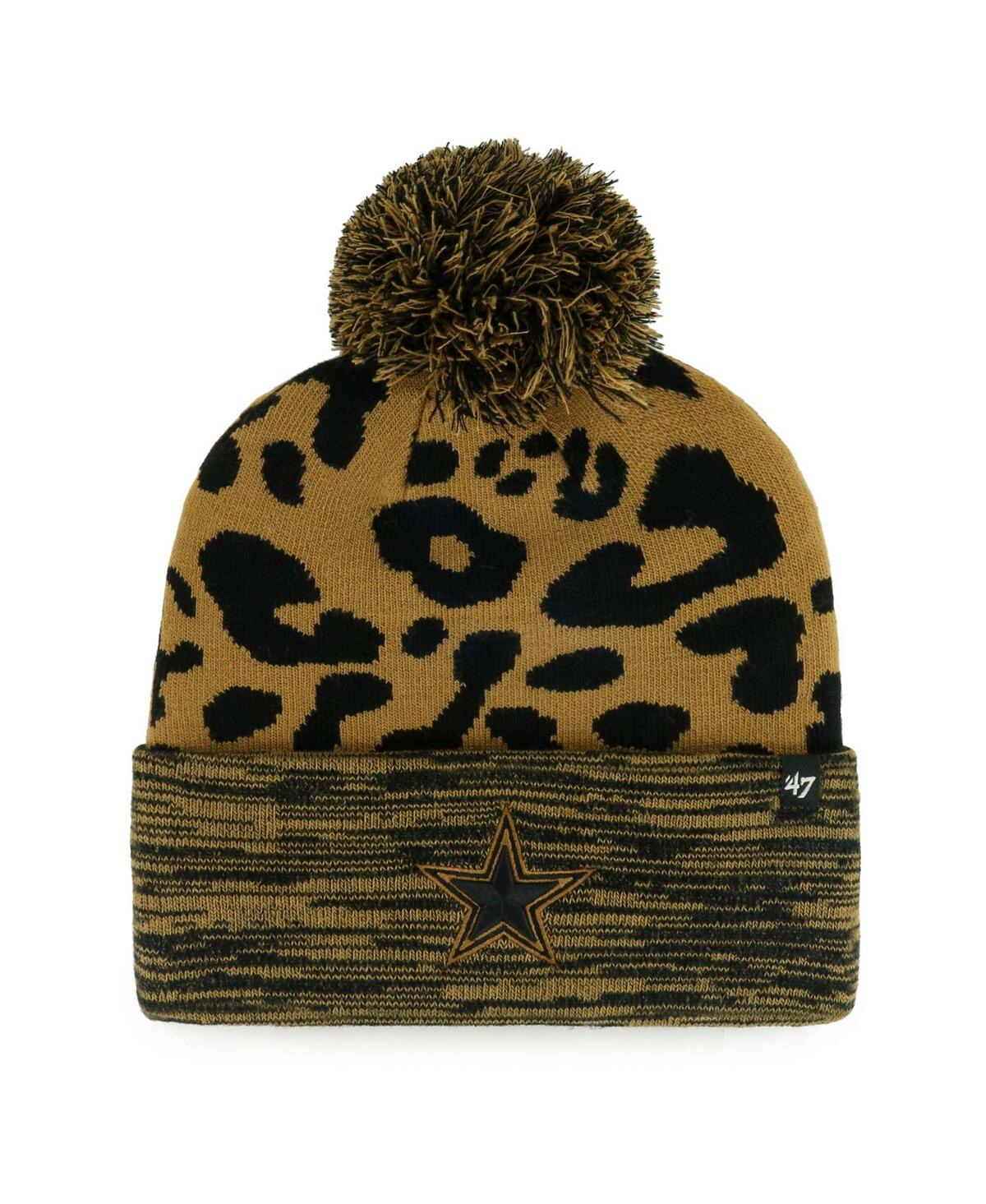 47 Brand Women's ' Tan Dallas Cowboys Rosette Cuffed Knit Hat With Pom In Brown