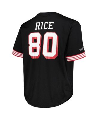 Men's Jerry Rice Black San Francisco 49ers Big and Tall Mesh Player Name and Number Top