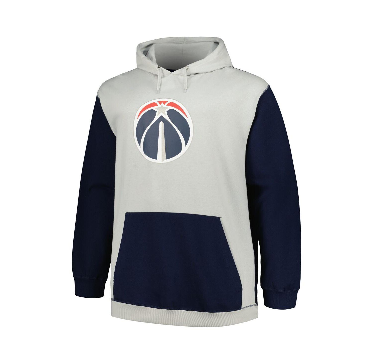 Men's Navy, Silver Washington Wizards Big and Tall Primary Arctic Pullover Hoodie