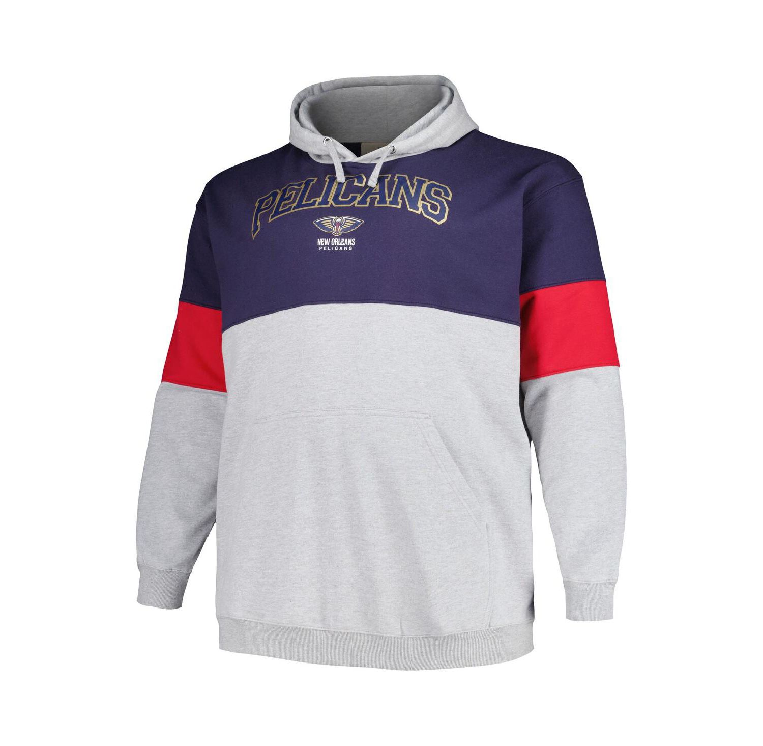 Men's Navy, Red New Orleans Pelicans Big and Tall Pullover Hoodie