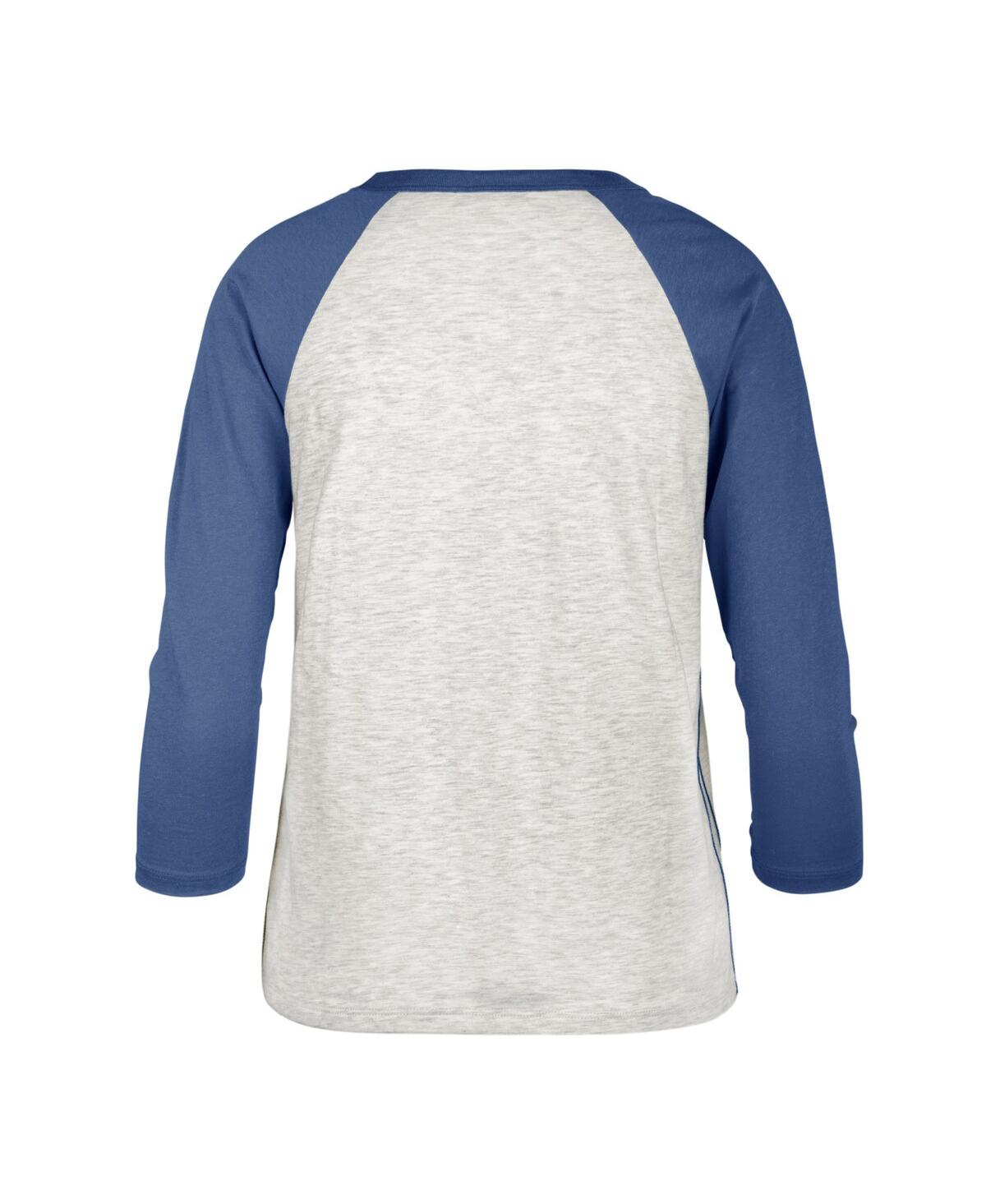 Shop 47 Brand Women's ' Gray Distressed Chicago Cubs City Connect Retro Daze Ava Raglan 3/4-sleeve T-shirt