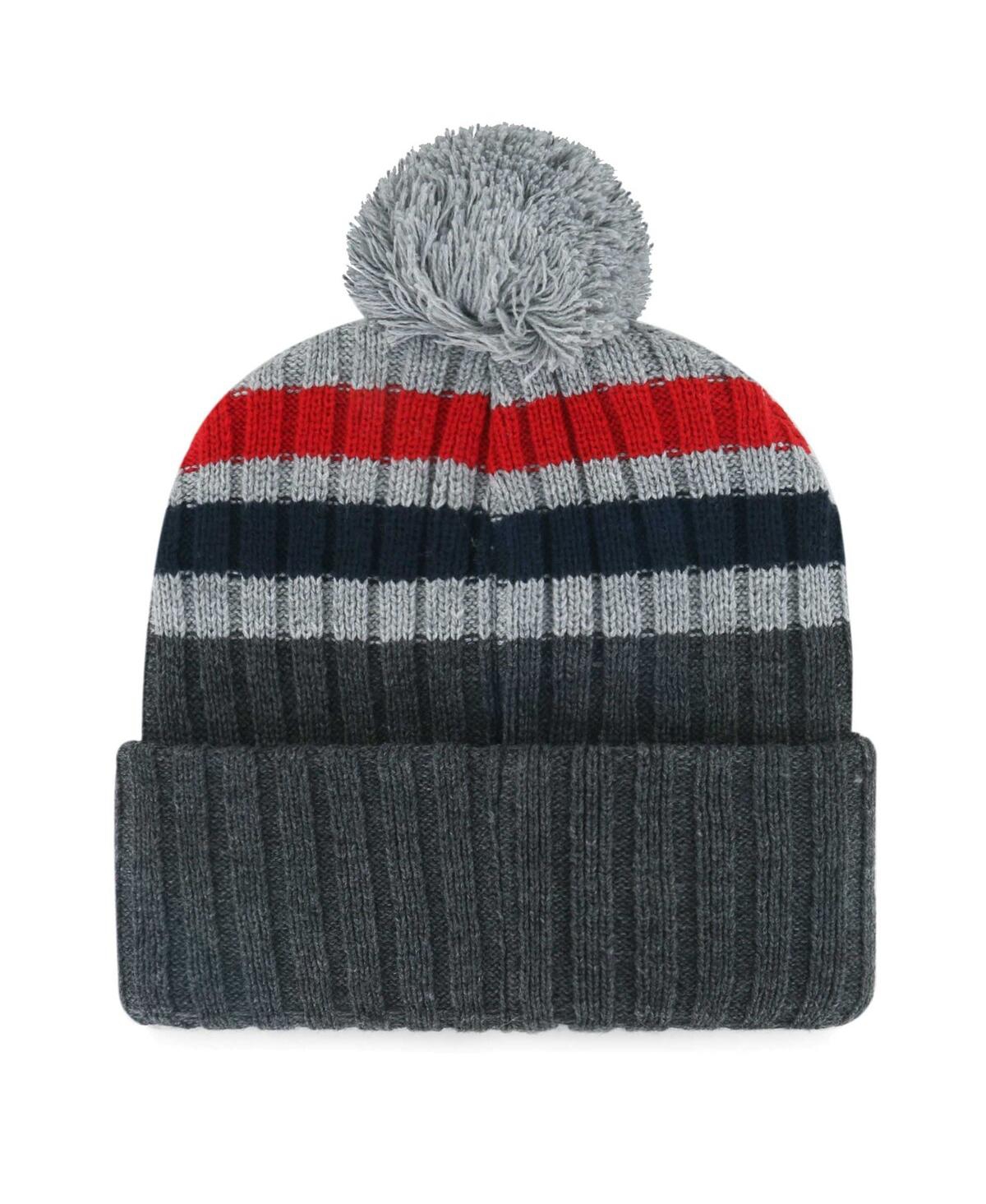 Shop 47 Brand Men's ' Gray Cleveland Guardians Stack Cuffed Knit Hat With Pom