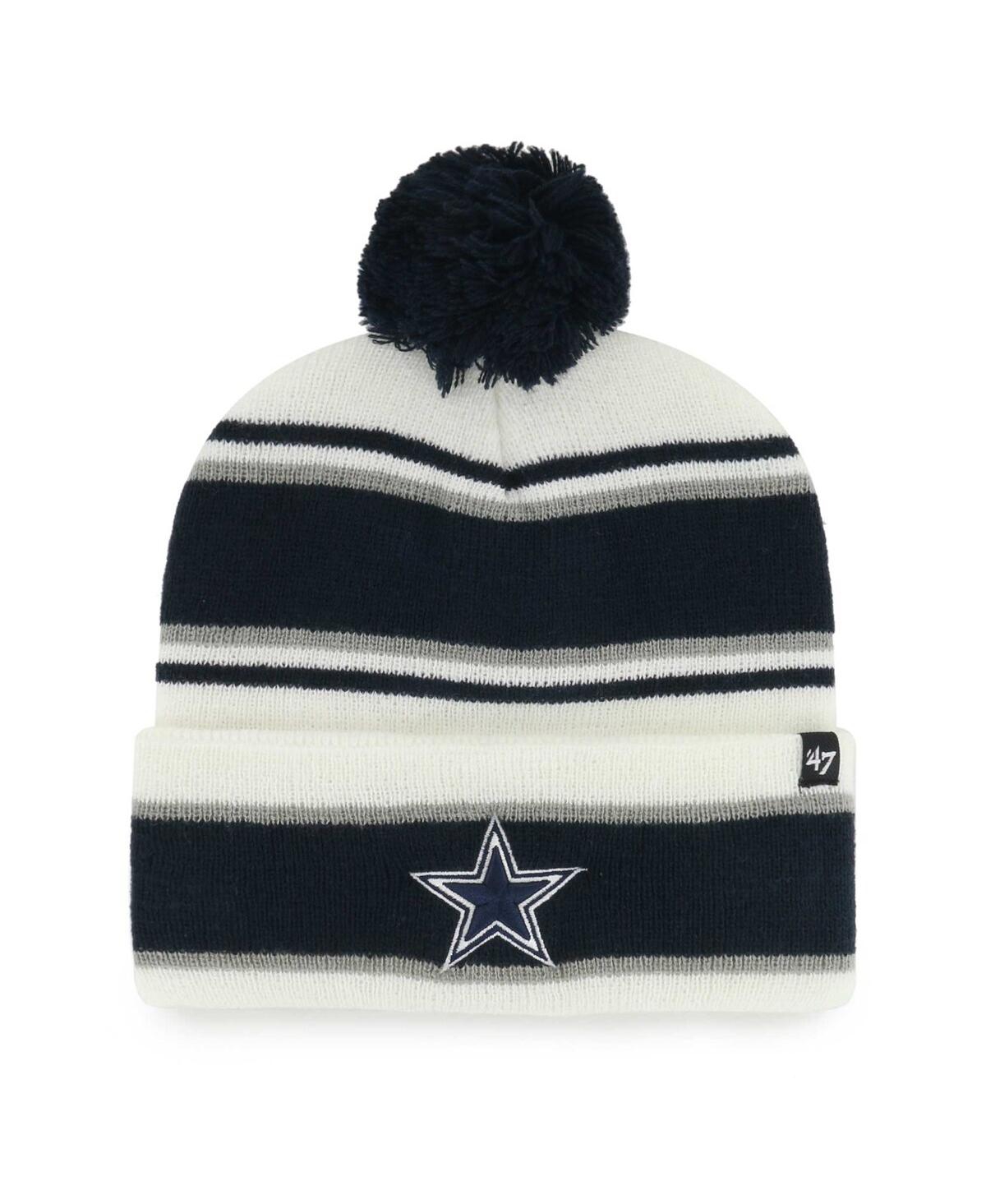 47 Brand Kids' Youth Boys And Girls ' White Dallas Cowboys Stripling Cuffed Knit Hat With Pom