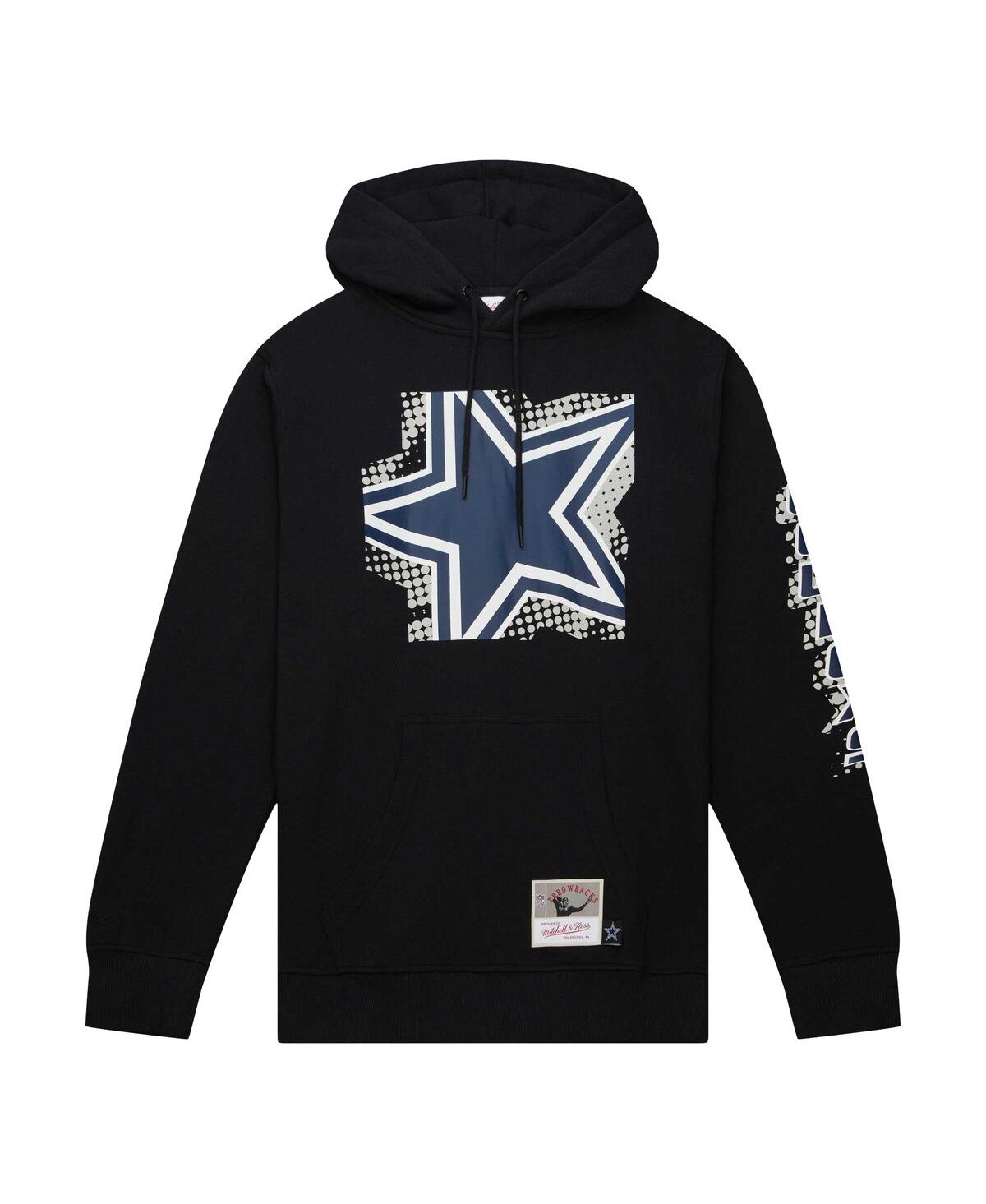 Mitchell & Ness Men's  Black Dallas Cowboys Gridiron Classics Big Face 7.0 Pullover Hoodie In Black