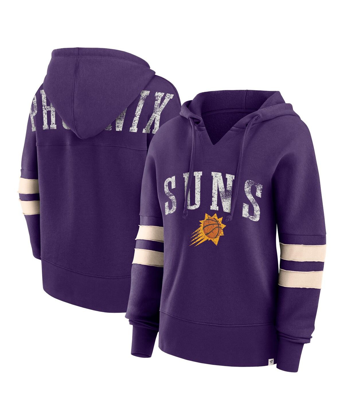 Shop Fanatics Women's  Purple Distressed Phoenix Suns Bold Move Dolman V-neck Pullover Hoodie