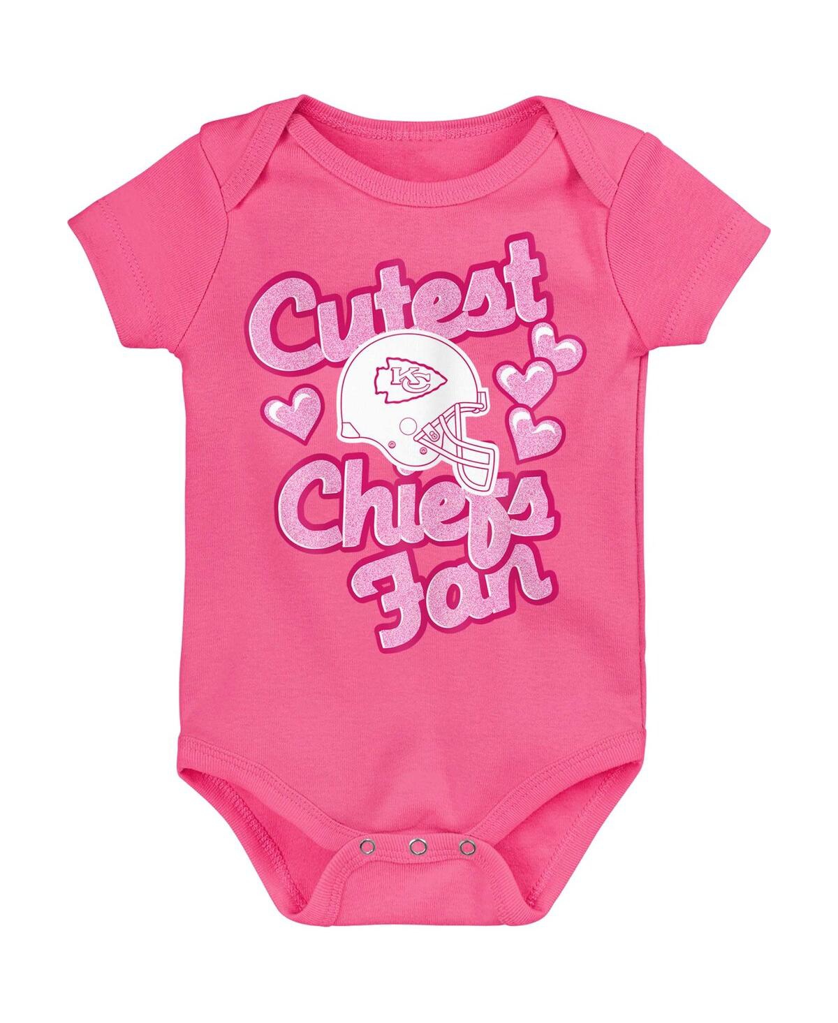 Shop Outerstuff Girls Newborn And Infant Pink Kansas City Chiefs Cutest Fan Hearts Bodysuit