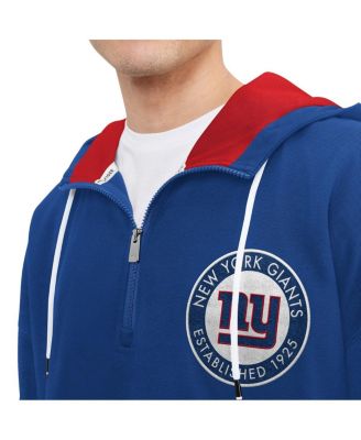 Men's Royal New York Giants Aaron Quarter-Zip Hoodie