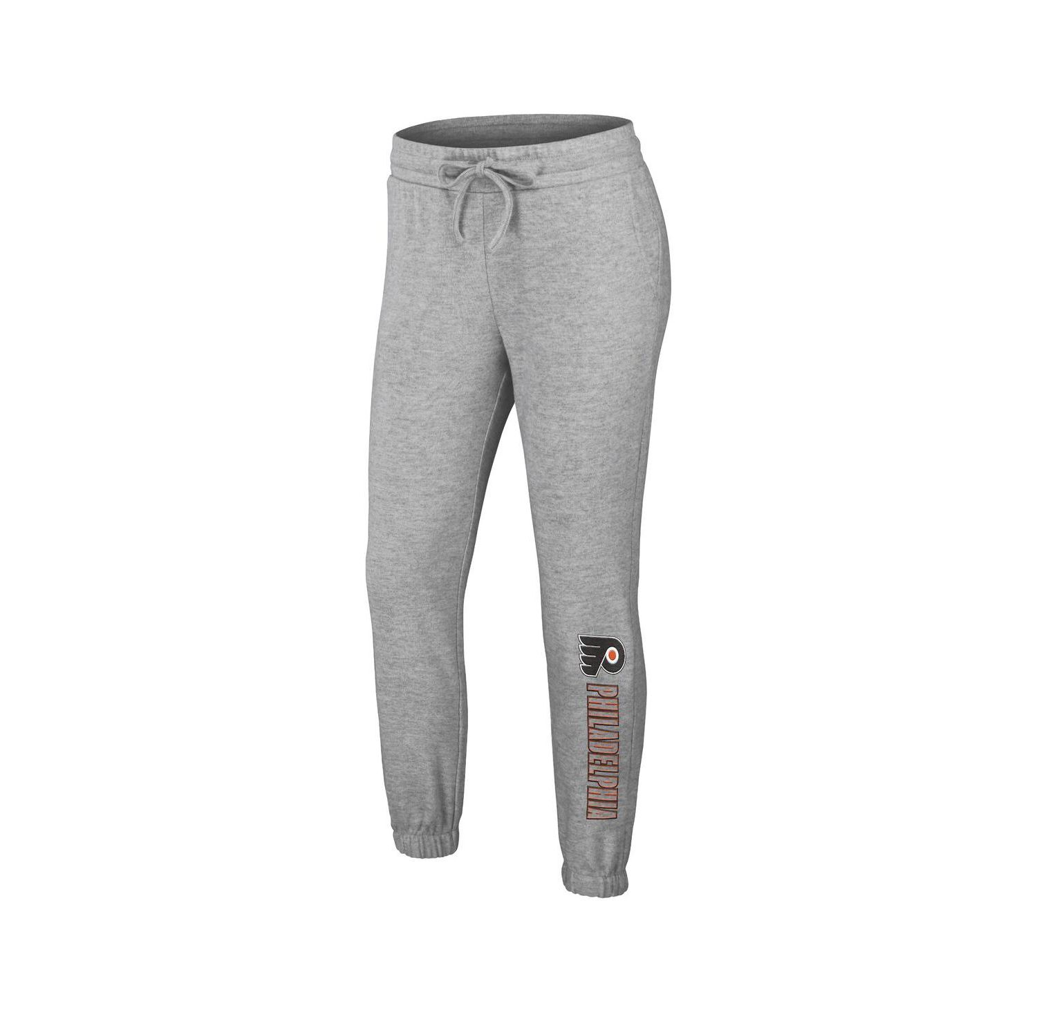 Women's Heather Gray Philadelphia Flyers Knit Long Sleeve Tri-Blend T-shirt and Pants Sleep Set