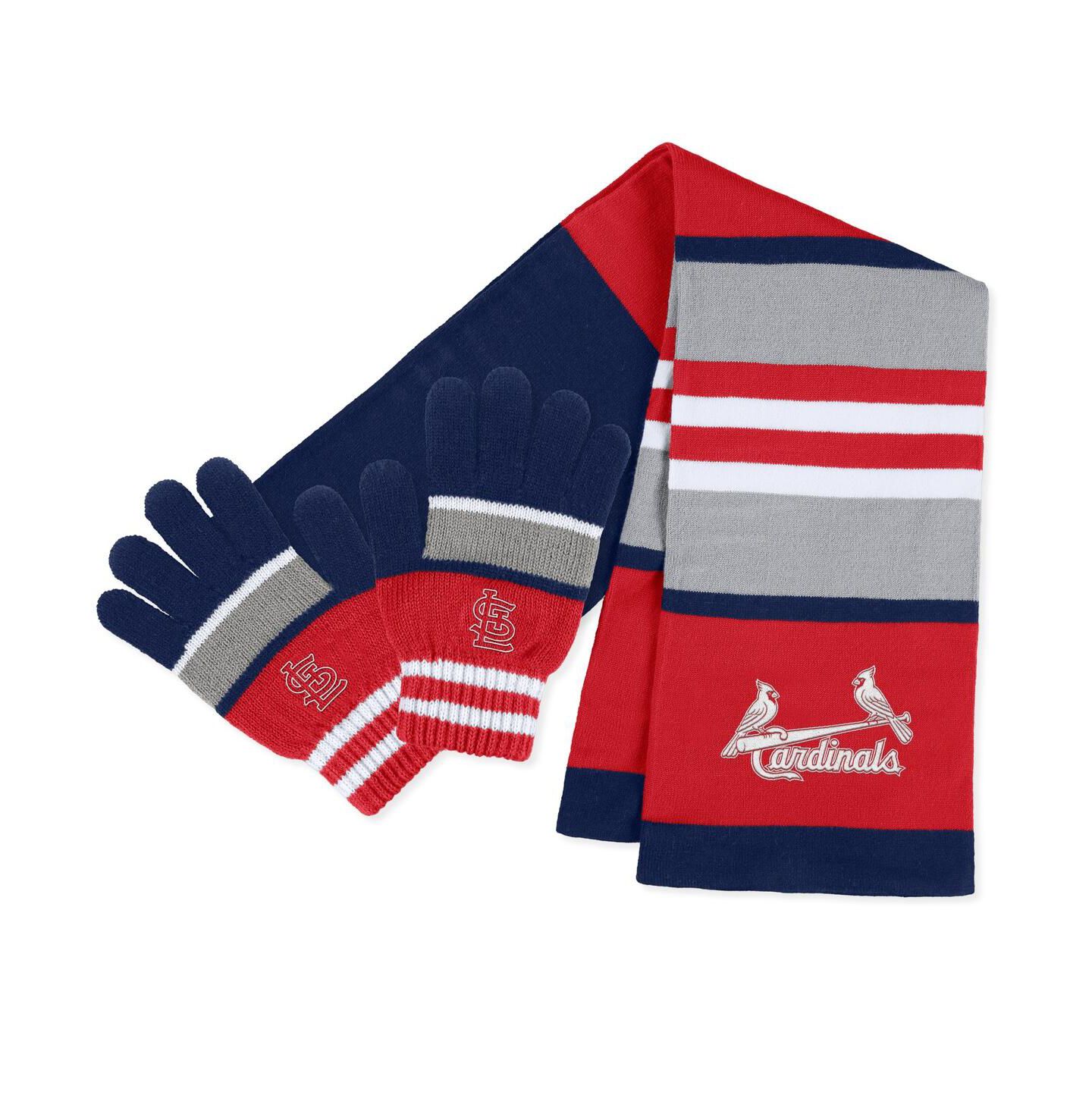 Женские аксессуары WEAR by Erin Andrews St. Louis Cardinals Stripe Glove and Scarf Set — фото 1