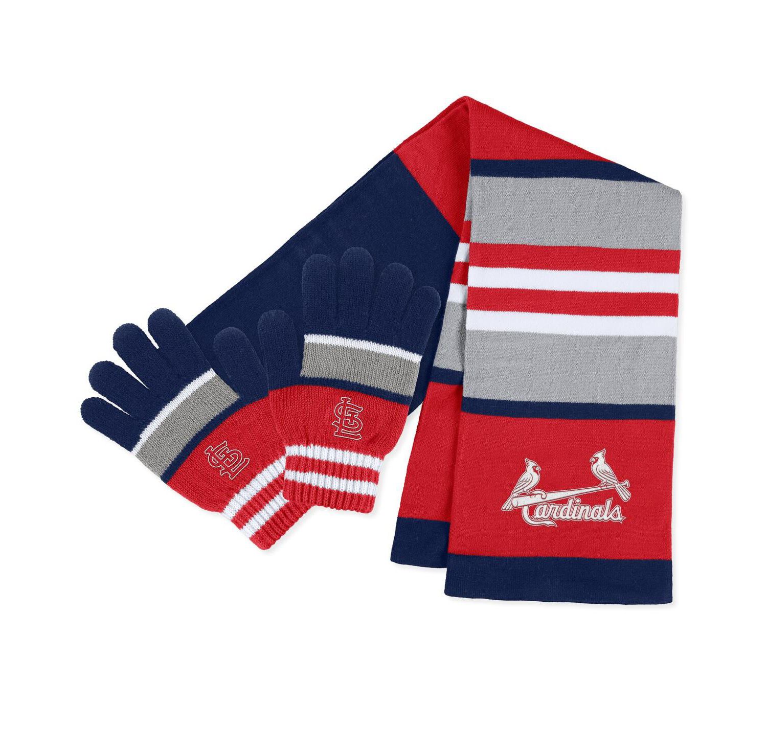 Women's St. Louis Cardinals Stripe Glove and Scarf Set