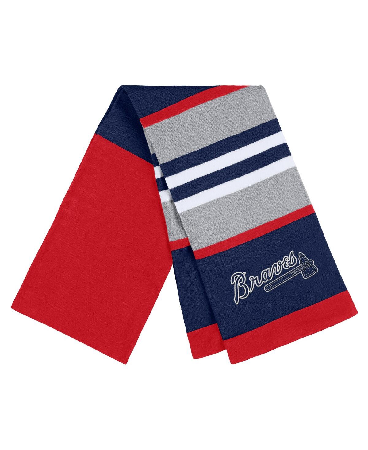 Shop Wear By Erin Andrews Women's  Atlanta Braves Stripe Glove And Scarf Set In Multi