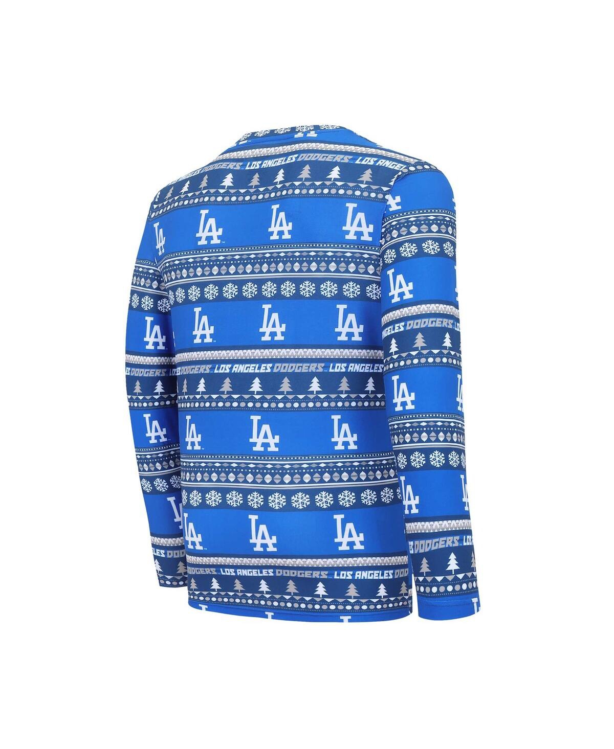 Shop Concepts Sport Men's  Royal Los Angeles Dodgers Knit Ugly Sweater Long Sleeve Top And Pants Set