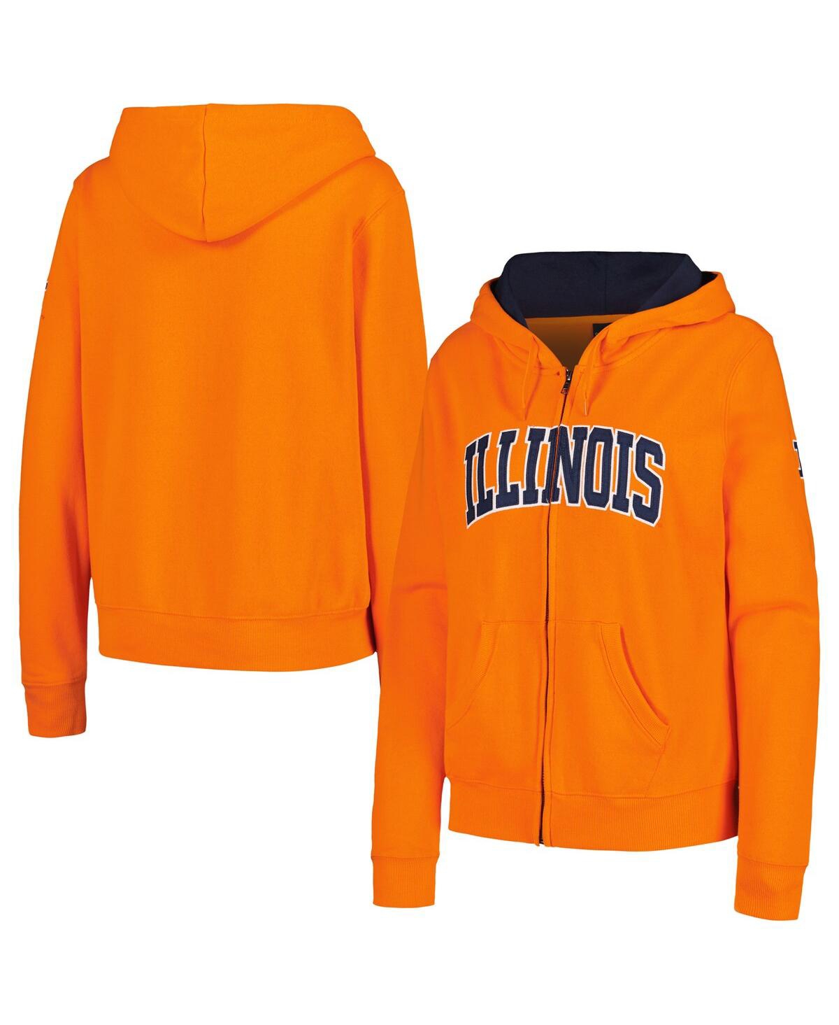 Shop Colosseum Women's  Orange Illinois Fighting Illini Arched Name Full-zip Hoodie