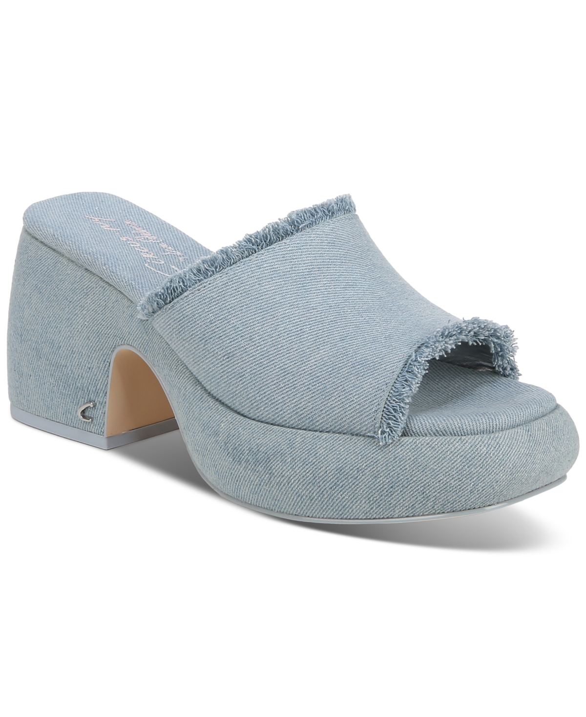 Women's Isla Fringe Platform Dress Sandals - Washed Glacial Blue Denim