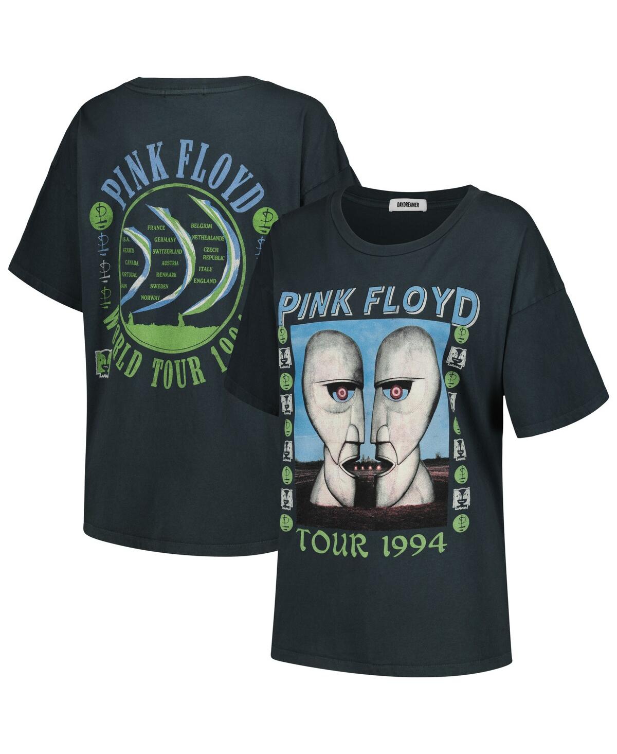 DAYDREAMER WOMEN'S DAYDREAMER BLACK PINK FLOYD 1994 WORLD TOUR GRAPHIC T-SHIRT