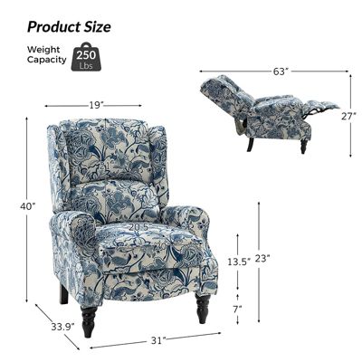 Asikli 31'' Wide Manual Standard Recliner with Wingback Design