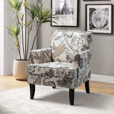 Herrera Classic Upholstered Armchair with Nail Head Trim