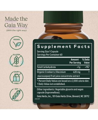 Cranberry Concentrate - Helps Maintain Urinary Tract Health - Made With Organic Cranberry Fruit Juice Extract in Convenient Capsules - 60 Liquid Phyto-Capsules (30-Day Supply)