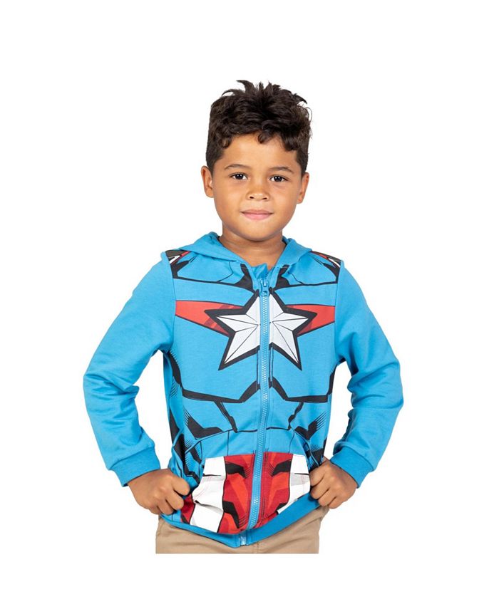 Marvel Avengers Spider Man Hulk Captain America Zip Up Hoodie