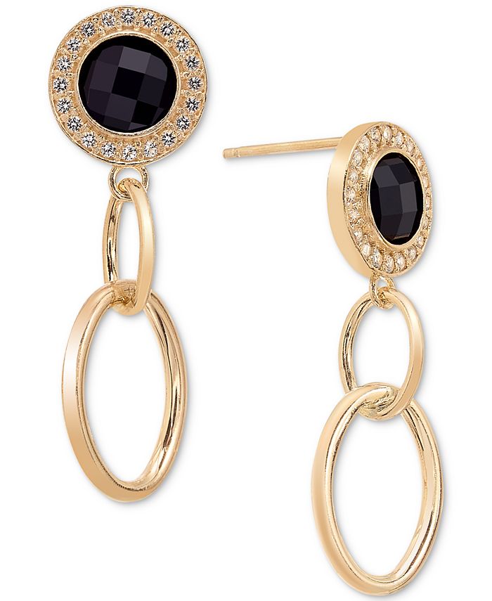 Macy's onyx earrings outlet