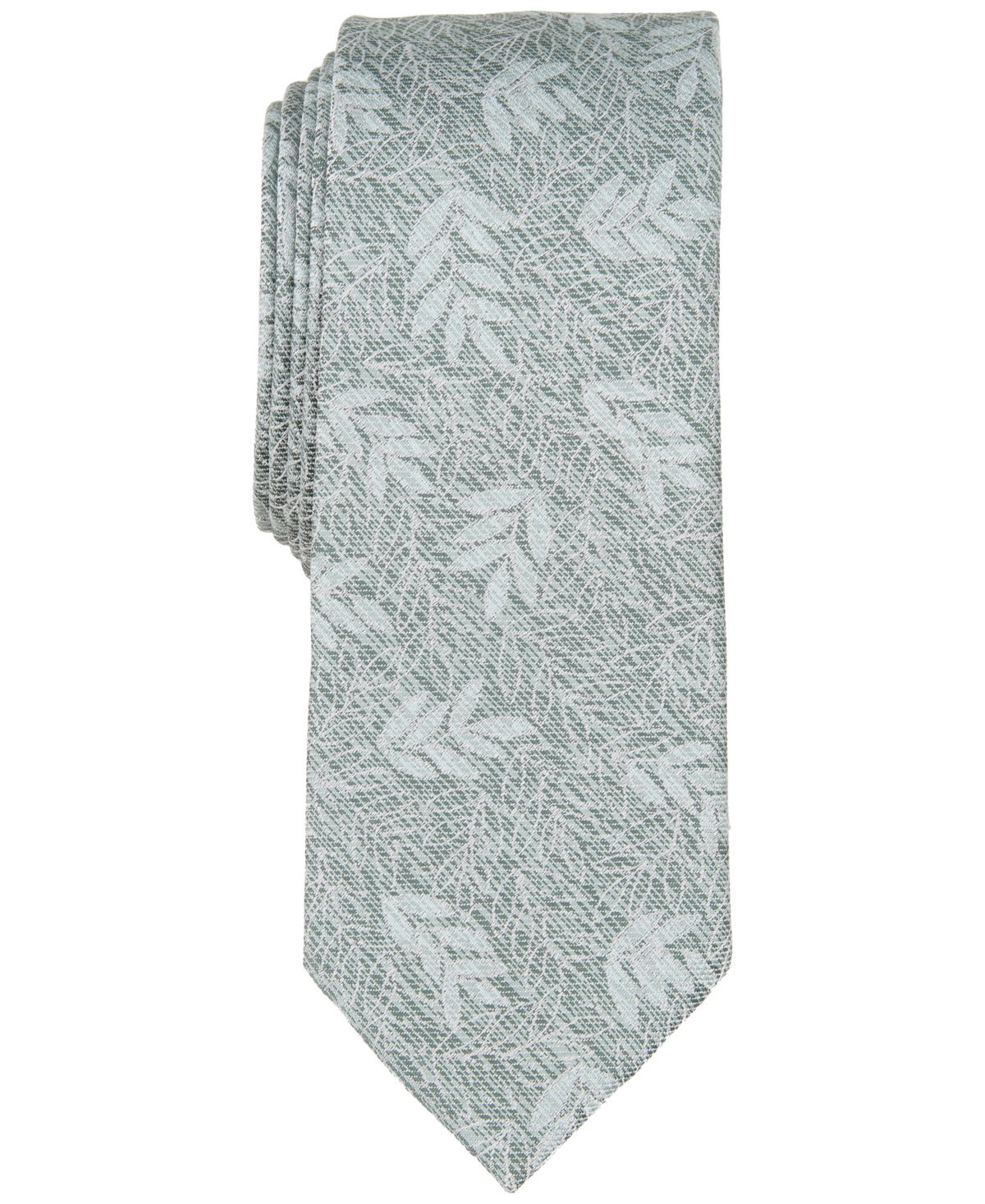 Shop Bar Iii Men's Ocala Skinny Floral Tie, Created For Macy's In Sage