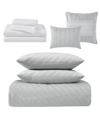 James Pleated 9 Piece Comforter Set, Queen