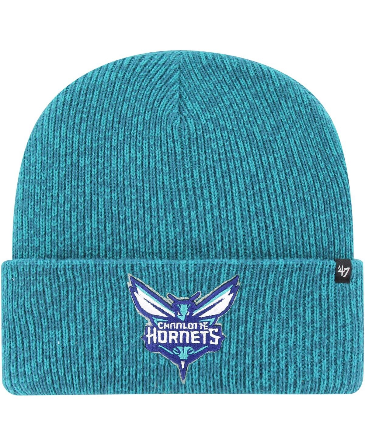 47 Brand Men's ' Turquoise Charlotte Hornets Brain Freeze Cuffed Knit Hat In Turquoise