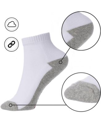Men's Ankle Socks 8 Pack Cotton Athletic Performance Socks for Men Moisture-Wicking Cushioned Quarter Length Socks Reinforced Heel & Toe