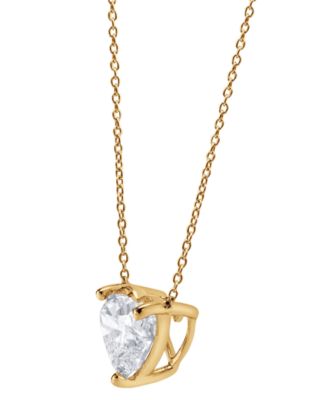 Certified Lab Grown Diamond Heart Solitaire Pendant Necklace (2 ct. t.w.) in 14k Gold, 16" + 2" extender