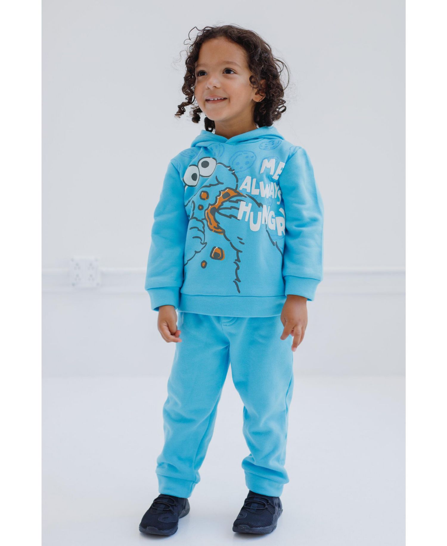 Toddler Boys (2T-5T) Elmo Cookie Monster Fleece Pullover Hoodie and Pants Outfit Set