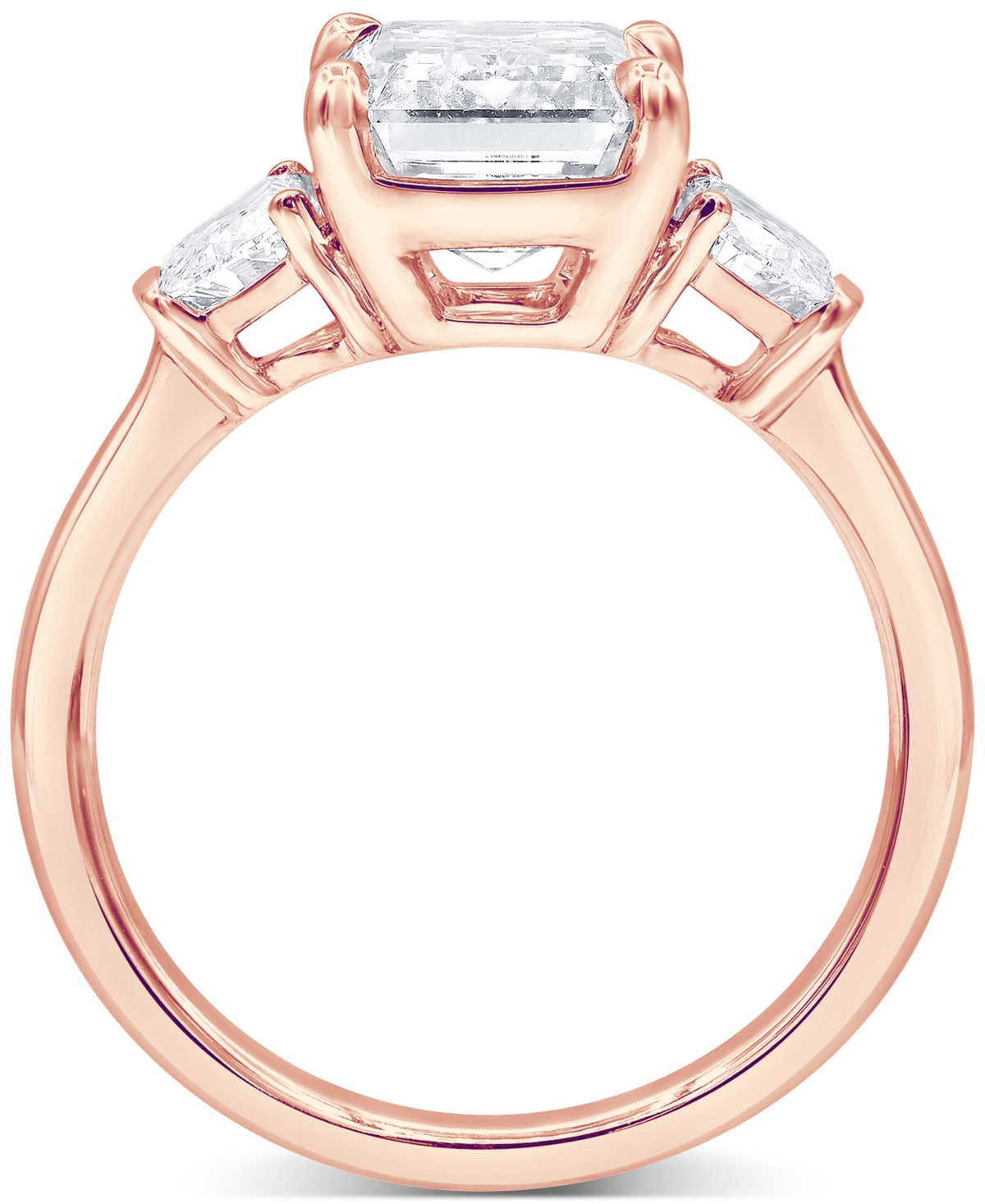 Badgley Mischka Certified Lab Grown Emerald Diamond Three Stone Engagement Ring (4-5/8 ct. t.w.) in 14k Gold