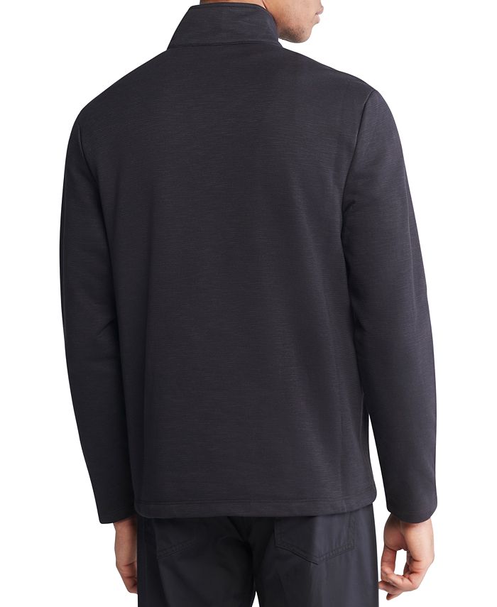 Calvin Klein Men's Iconic MixedMedia QuarterZip LongSleeve