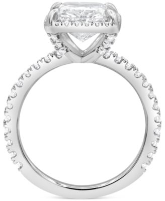 Certified Lab Grown Diamond Radiant-Cut Halo Engagement Ring (4-1/2 ct. t.w.) in 14k Gold