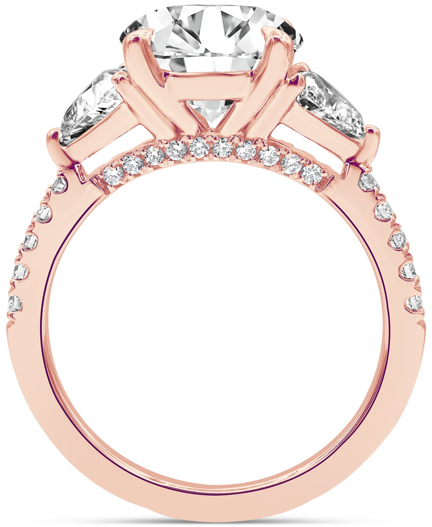 Certified Lab Grown Diamond Round Three Stone Bridal Set (4-1/4 ct. t.w.) in 14k Gold