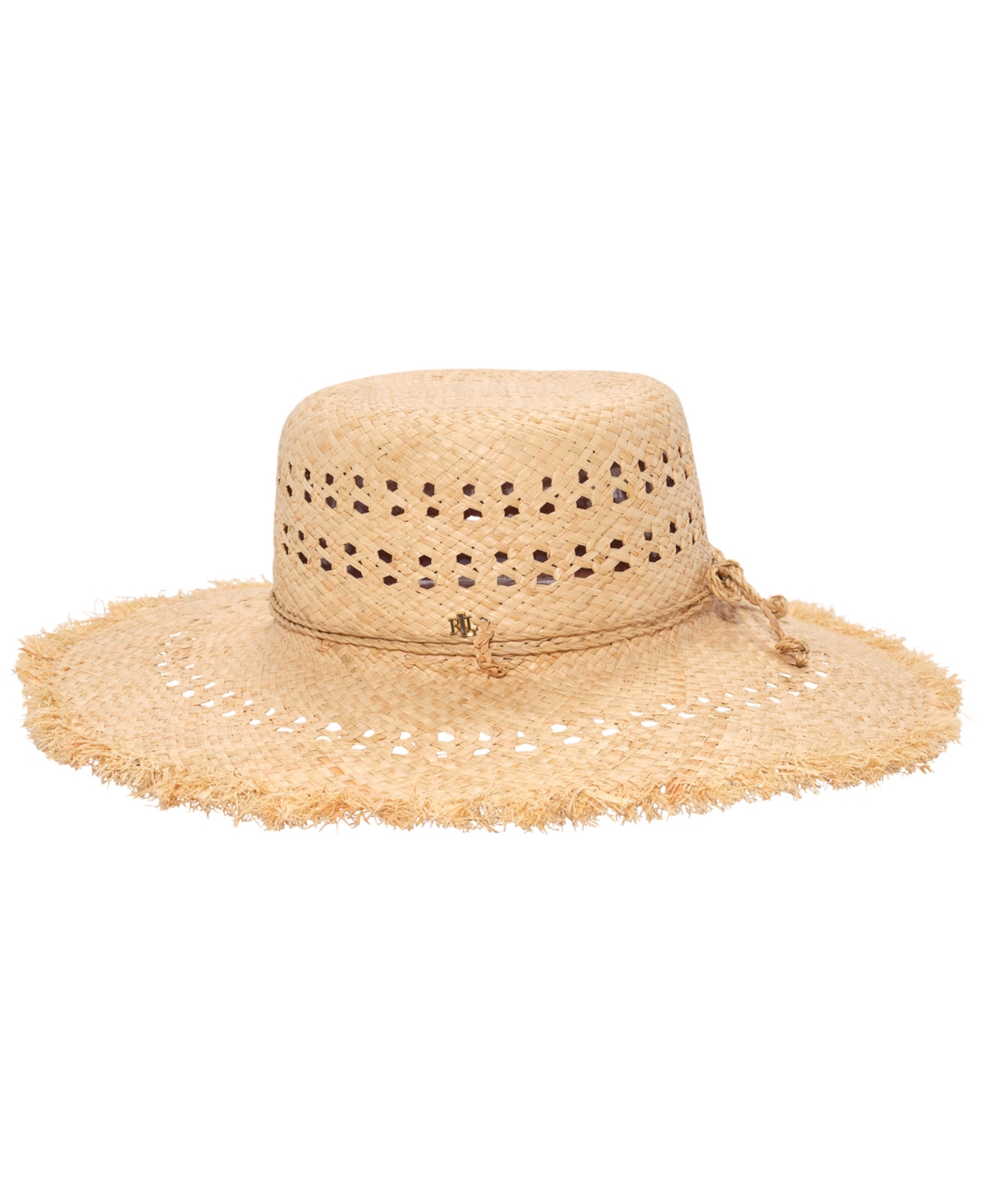 Open Work and Fringe with Raffia Sun Hat - Natural