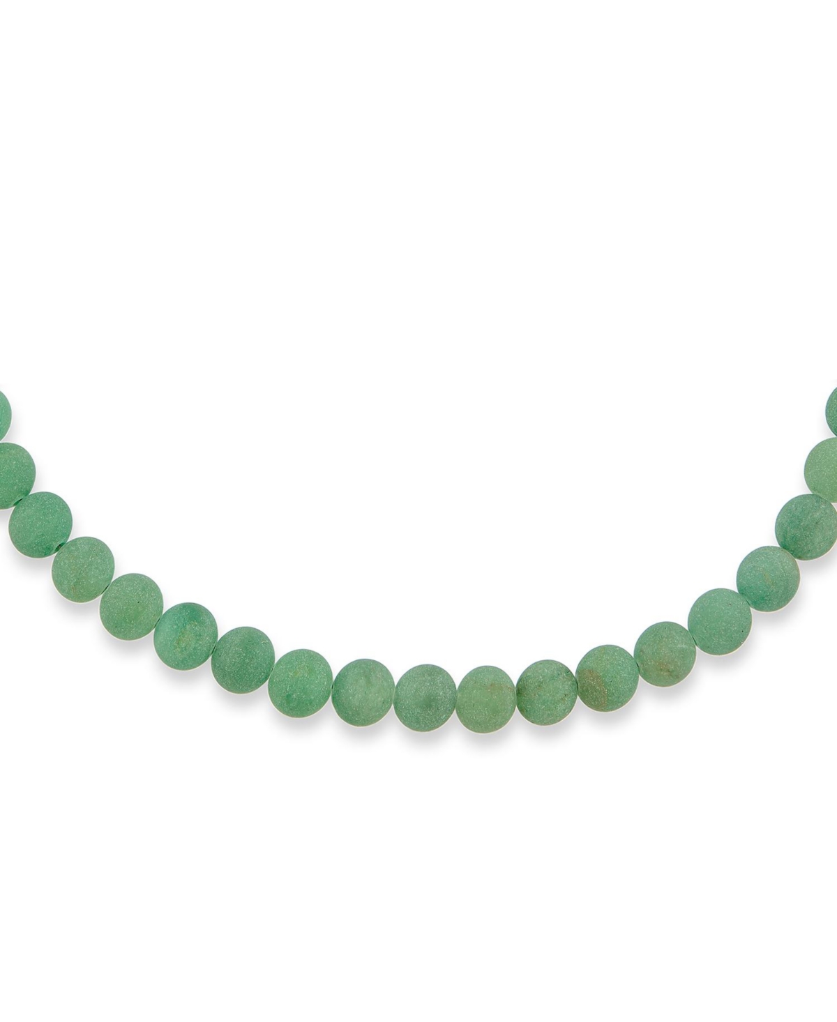 Bling Jewelry Plain Simple Smooth Classic Matte Moss Green Natural Aventurine Round 10MM Bead Strand Necklace Silver Plated Toggle Clasp - Green avent