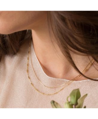 Sterling Silver 18k Gold Plated Leena Necklace, Dainty, Daily Wear