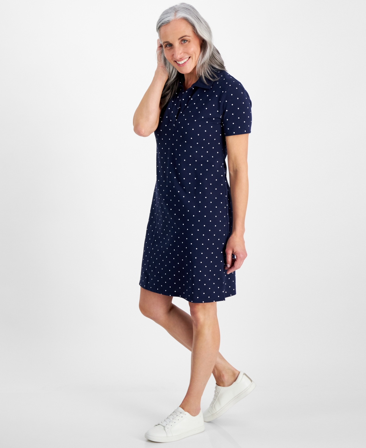 Style & Co Petite Cotton Weekender Polo Dress, Created for Macy's
