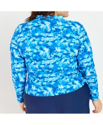 Women's Plus Size Half-Zip Nora Swim Top