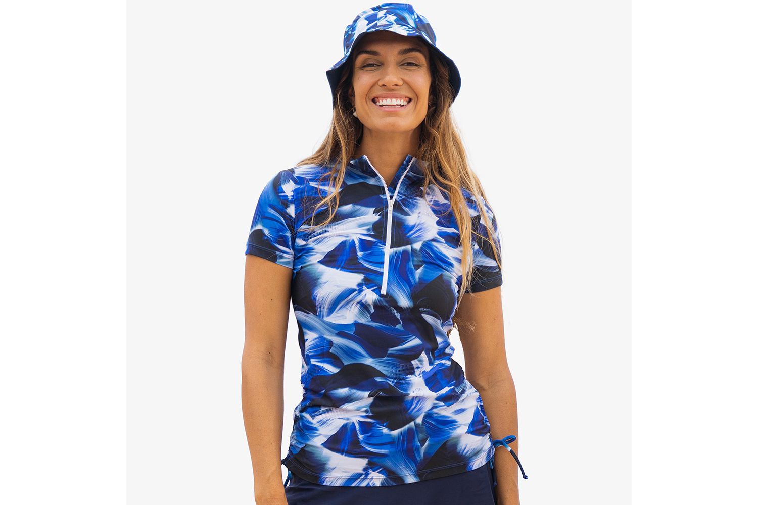 Half-Zip Adele Swim Top & Swim Bottoms/Bras