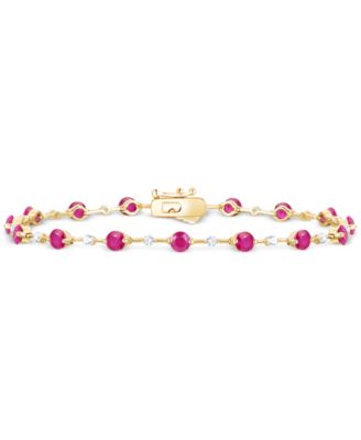 Macy's - Emerald (2-1/8 ct. t.w.) & Diamond (1/2 ct. t.w.) Bracelet in 14k Gold (Also in Ruby & Sapphire)