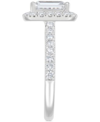 IGI Certified Lab Grown Diamond Emerald Halo Engagement Ring (2-3/4 ct. t.w.) in 14k White Gold