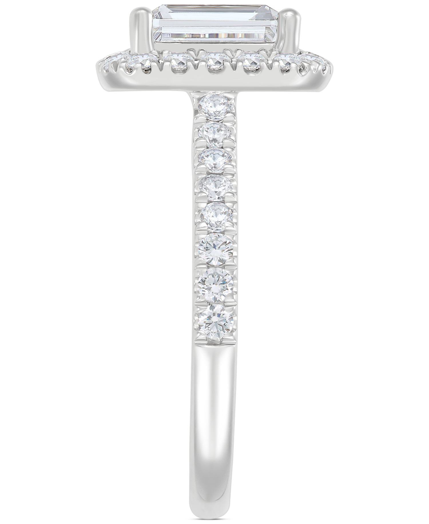 IGI Certified Lab Grown Diamond Emerald Halo Engagement Ring (2-3/4 ct. t.w.) in 14k White Gold