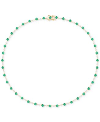 Macy's - Emerald (5-3/8 ct. t.w.) & Diamond (1-1/6 ct. t.w.) All Around 17" Collar Necklace in 14k Gold (Also in Ruby & Sapphire)