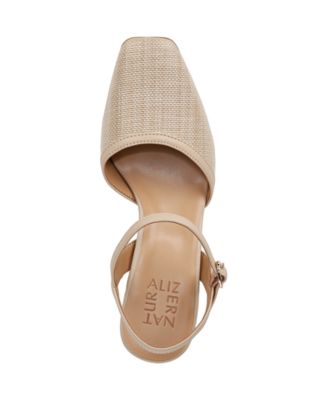 Wave Square Toe Ankle Strap Pumps