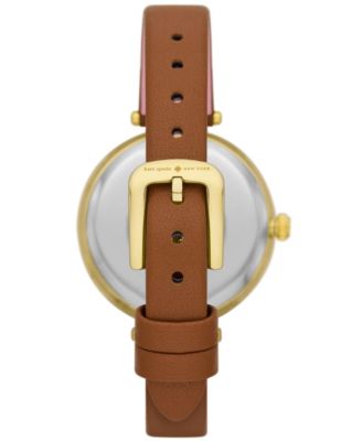 New in box Kate spade‎ new york holland three-hand brown leather watch gold NWT Kate Spade Holland Three-Hand Multicolor Sparkle Leather  main image 2