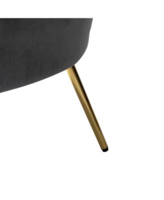 Modern Velvet Barrel Chair with Channel Tufted Back