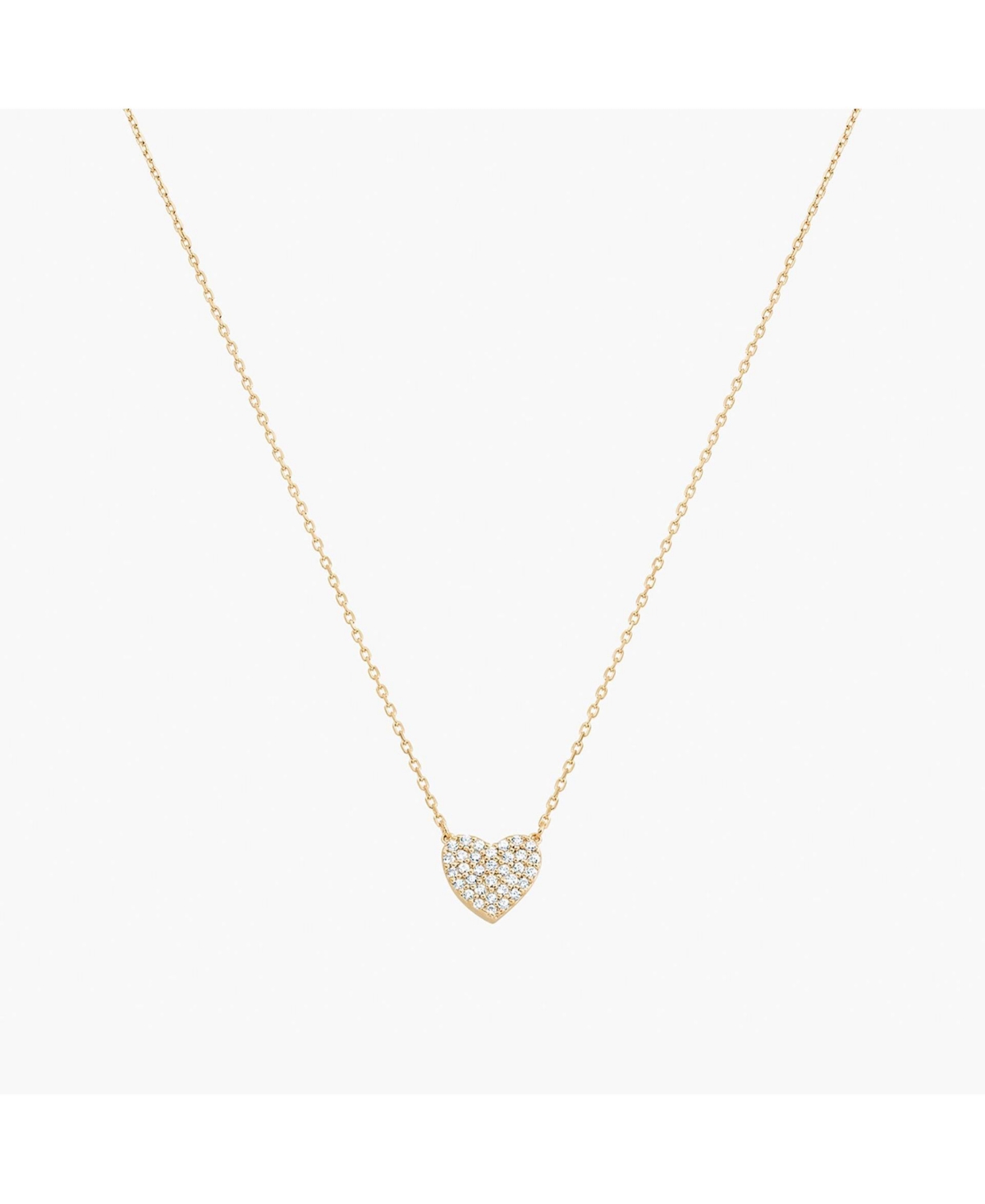 Crystal Heart Necklace - Yellow gold