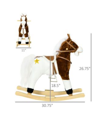 Rocking Horse Toddler Ride on Horse with Sound Saddle, Brown